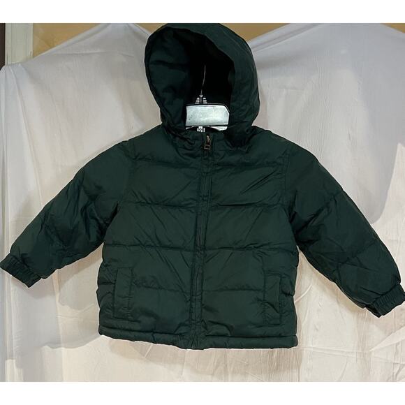 GYMBOREE Kids Puffer Coat Toddler Boy’s Size 2T Green Hood Zip Pockets Fleece - Picture 1 of 9